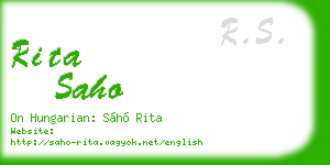 rita saho business card