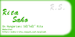 rita saho business card